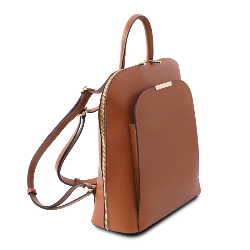 Rucksack Leder Cognac_TL141631_Seitenansicht Rucksack Leder Cognac_TL141631_Seitenansicht